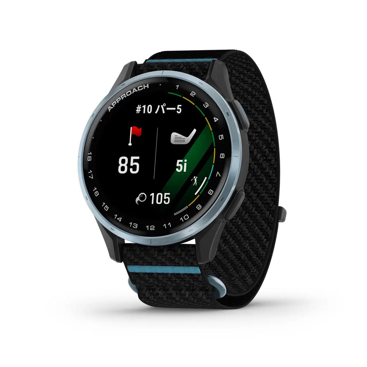 画像: Approach J1　価格　¥47,800（税込） 重量　29 g サイズ　ケース：43 × 43 × 11.4 mm ディスプレイ：1.2インチ（直径30.4 mm) バンド：20 mm Quick Release ナイロン カラー　Black 解像度(ピクセル)　390 × 390 稼働時間　スマートウォッチモード：約10日間