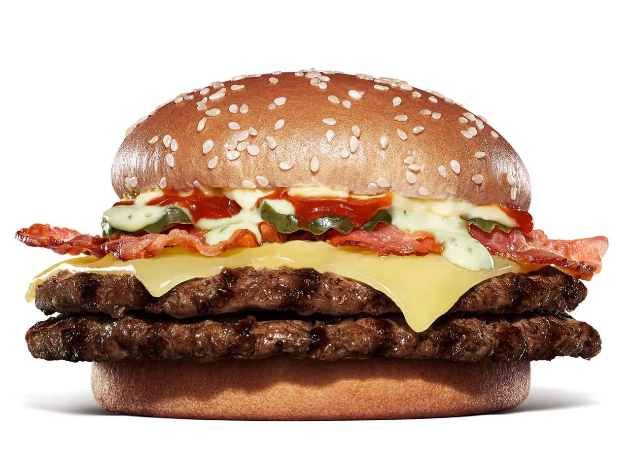 画像: 商品名：ダブルビーフ ビッグマウスホワイトバーガー 発売日：2026年1月30日（金）～ 価　格：単品1,290円、セット1,590円