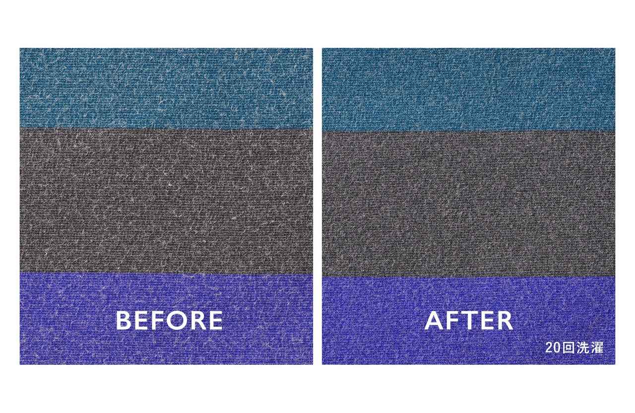 画像: ※コットン混合衣類で洗濯実験環境下で複数回洗濯にて検証。 綿や麻など植物由来繊維を含むものを対象としますが、効果は衣類の素材によって異なる場合があり、すべての繊維に対して効果を保証するものではありません。