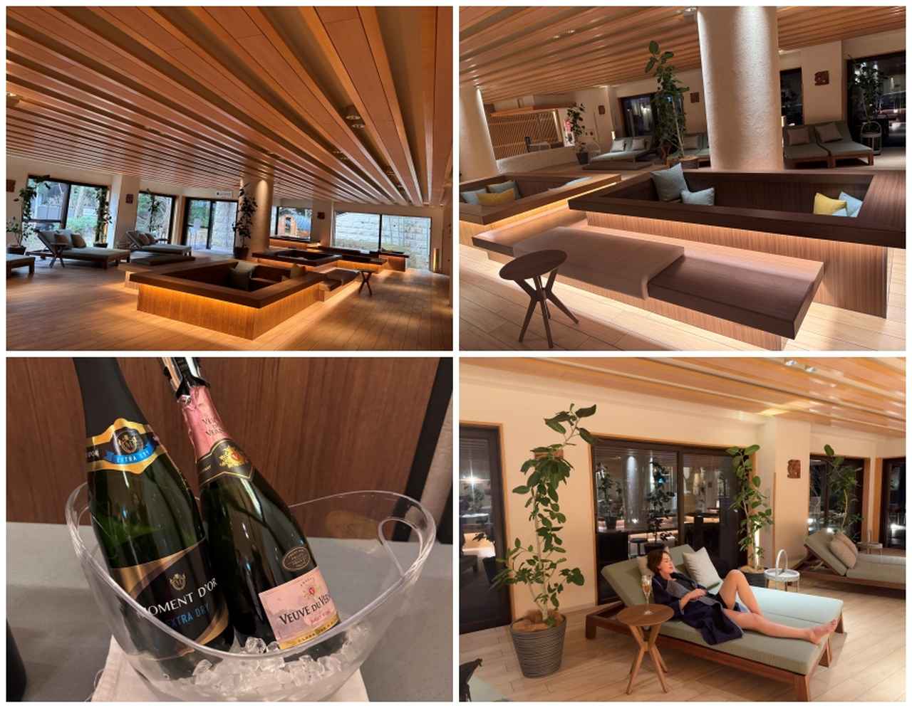 画像: 館内ラウンジではアルコールも好きなだけ