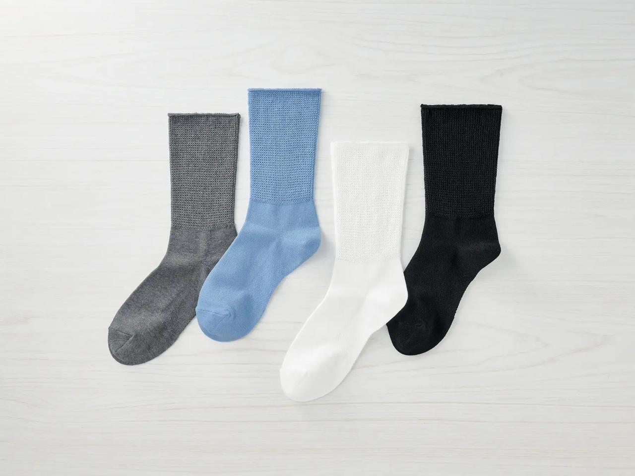 画像: 『締め付けないドライソックス クルー丈（SL-C601G）』 色　　 ：GY（グレー）、BL（ブルー）、WH（ホワイト）、BK（ブラック） サイズ ：22～24㎝