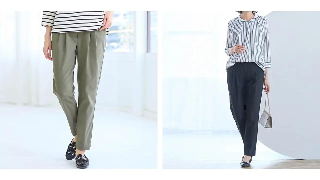 画像: 裾にかけてシャープなラインを描くテーパードシルエット／自分にピッタリが見つかる豊富な展開 座(THE)パンツ 価格／2,990～ 3,490円（税込) カラー／10色 サイズ／8サイズ（S～6L）×股下3サイズ（62、66、70cm） www.bellemaison.jp