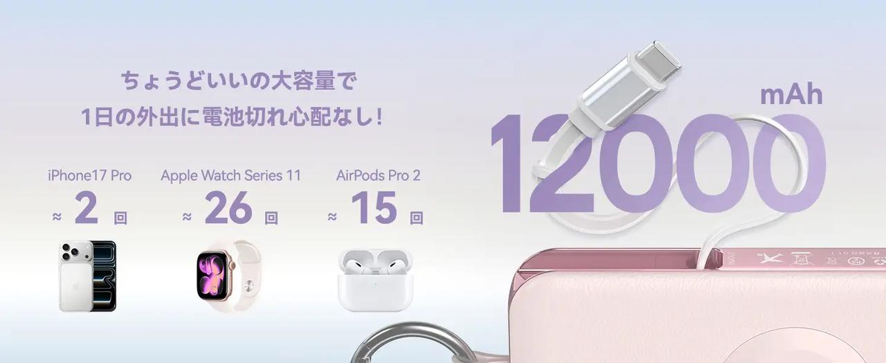 画像: 12000mAhの大容量で、“まだ大丈夫”と思える余裕を