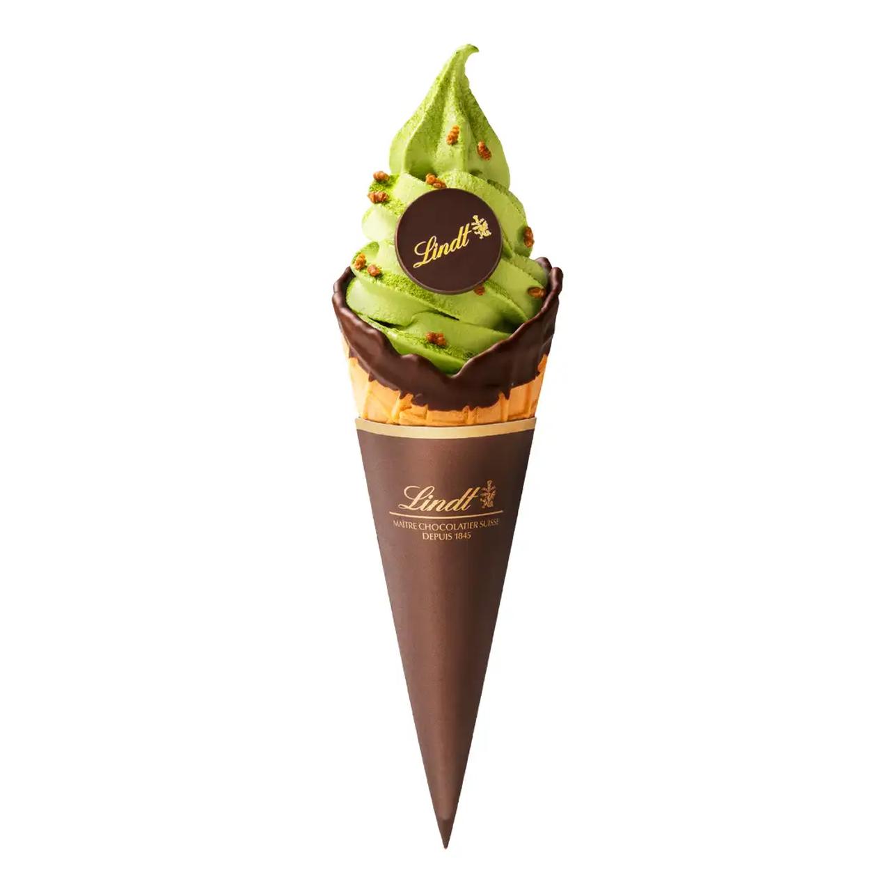 画像: クレマジェラータ 天空の抹茶® 価格：各780円（税込）コーン／カップ ※カップは5月上旬頃より販売予定 販売期間：2026年4月10日（金）〜2026年5月31日（日） 販売場所：全国のリンツ ショコラ ブティック&カフェ、アウトレット ※ルミネ立川店でのお取り扱いはございません。 ※なくなり次第終了となります。