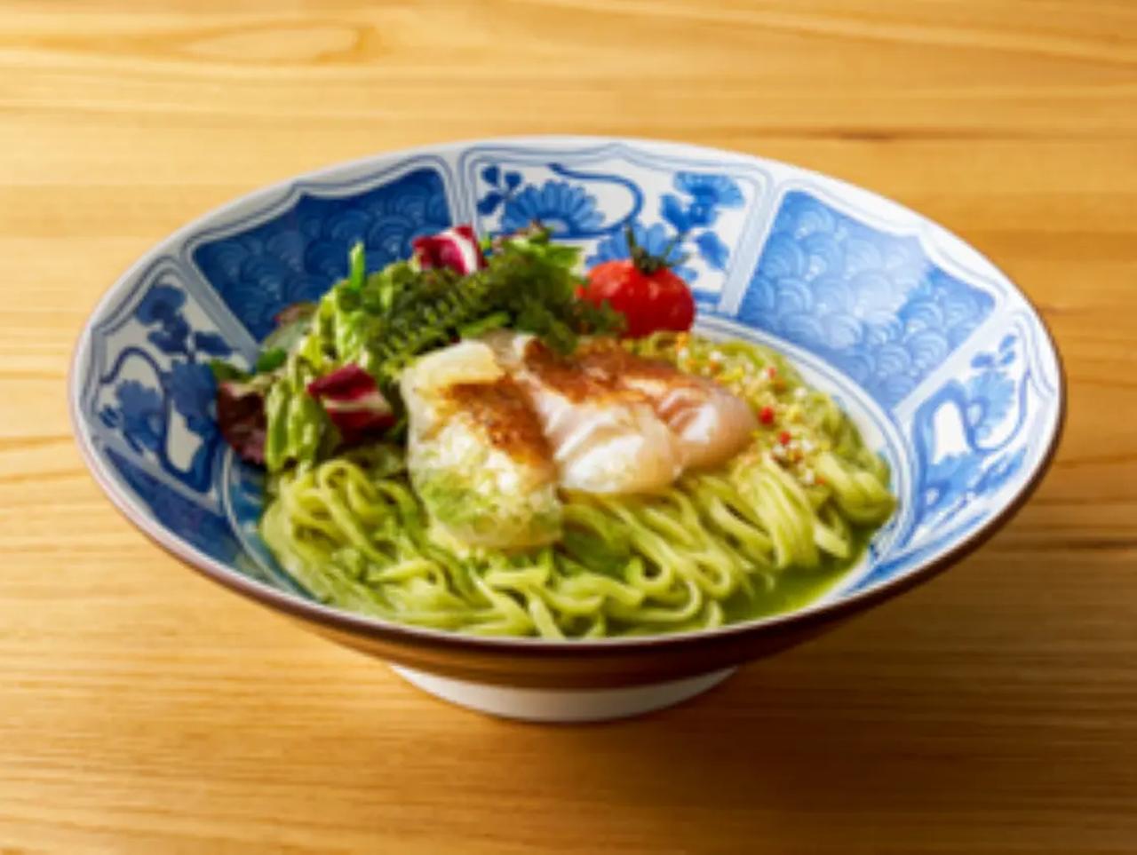 画像: ### 真鯛昆布締めと抹茶の和え麺 / ゆず麺（選択制）　￥2,000（税込）