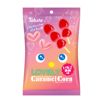 画像: ＬＯＶＥＬＹキャラメルコーン・いちごあめ味 オープン価格（参考小売価格：143円（税込））