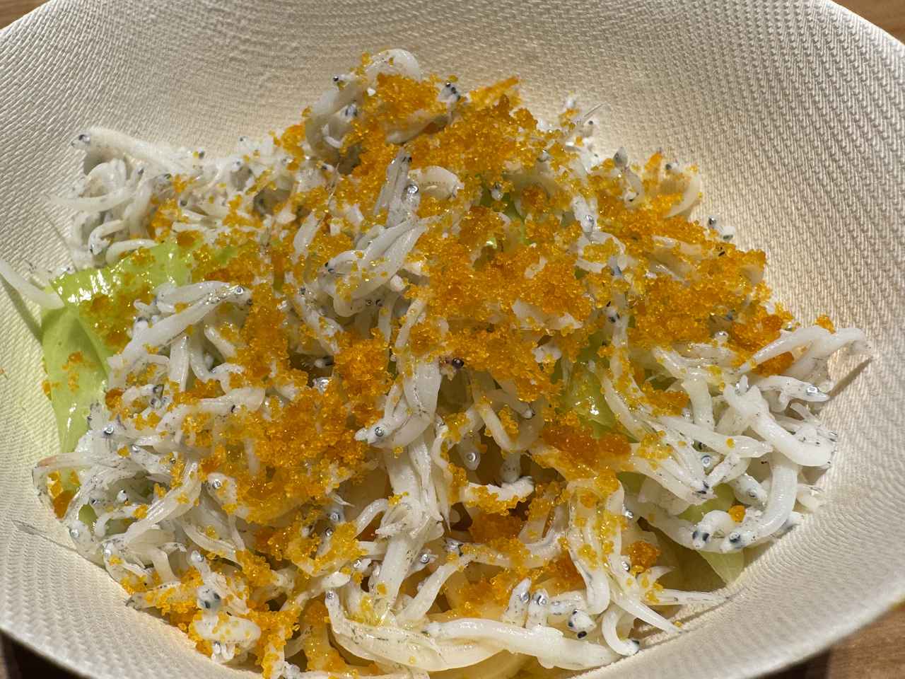 画像: 山利釜揚げしらすとイタリア産カラスミの生パスタ