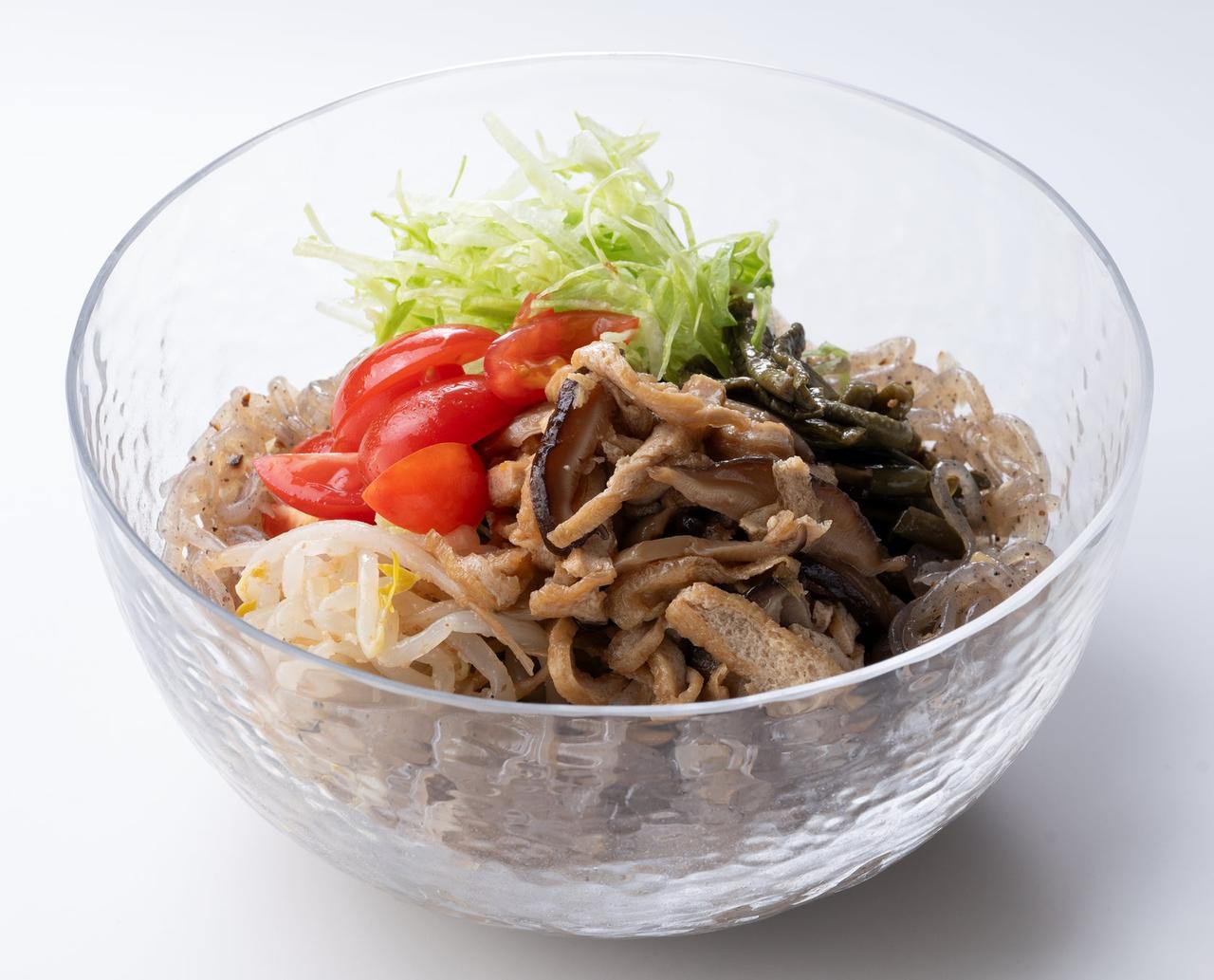 画像: だし和え麵 彩り野菜 1,400円(税込) ・おすすめの組み合わせ こんにゃく麺+椎茸だし