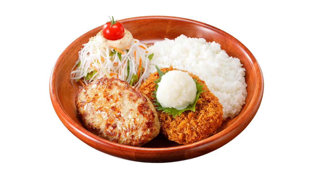 画像: メンチカツおろしそ&ハンバーグディッシュ
