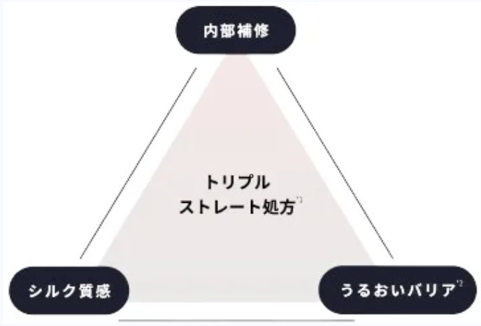 画像: 髪の内部構造に着目！ 世界初*¹ストレートシルク成分*²を独自配合したトリプルストレート処方