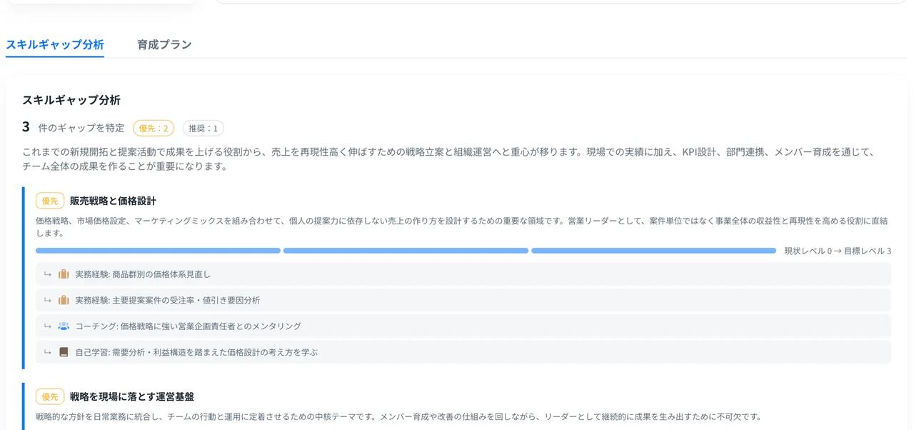画像2: もう「何から学ぶべき?」で迷わない!AIが教えるあなたのスキルギャップ