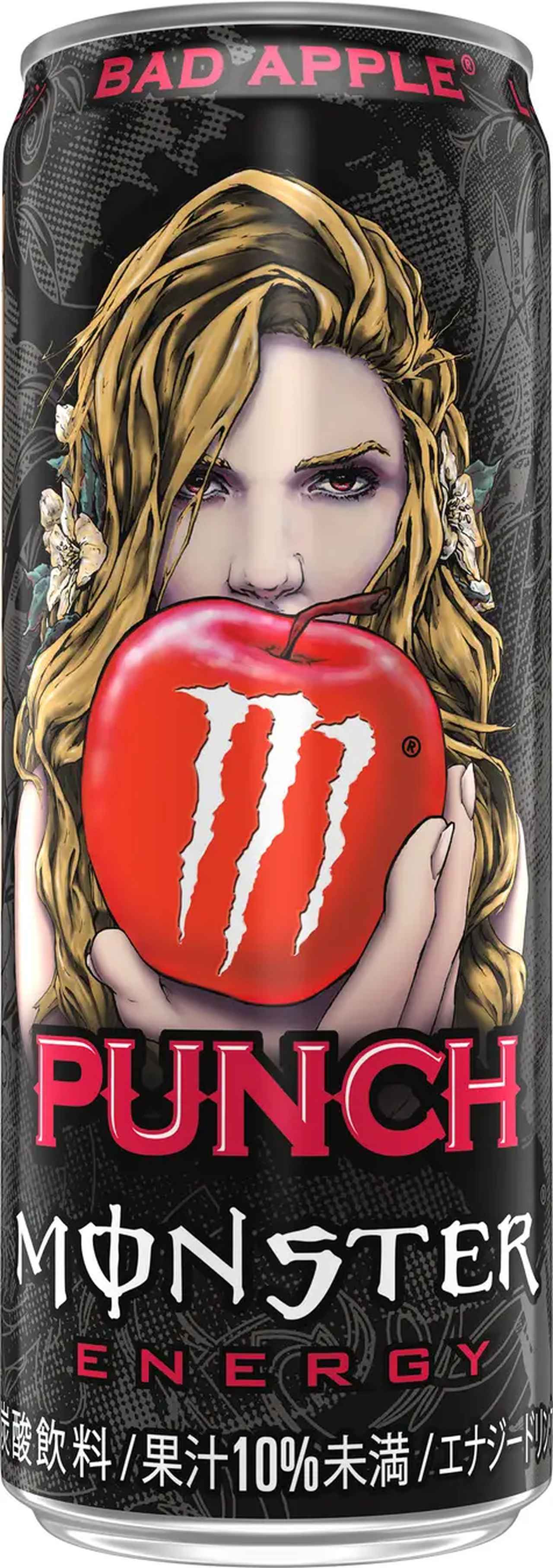 画像: モンスター バッドアップル 缶355ml 発売日:2026年6月30日(火) 商品特長: ・甘すぎず、爽やかでドライなアップル風味 ・果汁モンスターシリーズ ・独自のエナジーブレンド ・カフェイン 40mg/100ml配合 価格:213円(税別) 容量:缶355ml