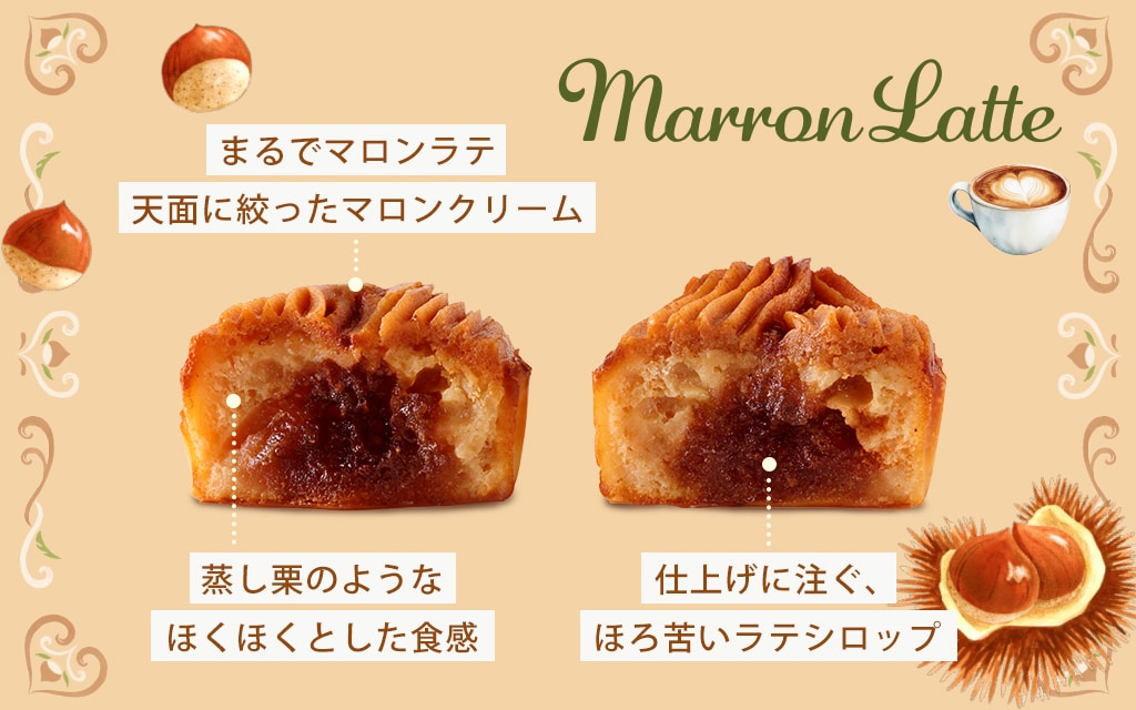 画像: マロンクリームとラテシロップの贅沢な重なり