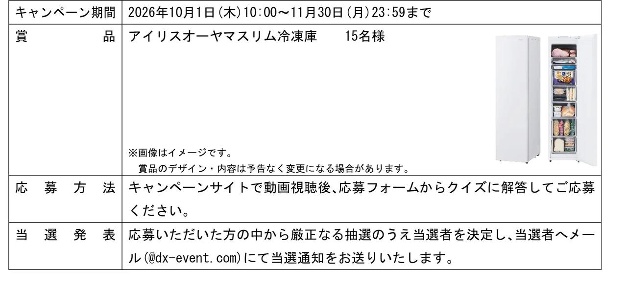 画像: 【動画を見てクイズに答えて応募キャンペーン】