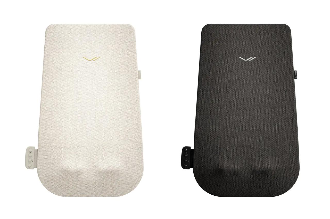 画像: Recovery Massager [Seat Type L]（リカバリーマッサージャー[シートタイプ L]） 価格　　：税込29,480円 発売日　：2026年9月1日 カラー　：ベージュホワイト、ブラック 対象部位：首・肩・背中・腰 セット品：本体、専用ACアダプター、専用充電用USBケーブル 材質　　：本体カバー（表）　ポリエステル 本体カバー（裏）　ポリエステル、ポリウレタン コントローラー　ABS樹脂、PET 医療機器認証番号：308AGBZX00020000