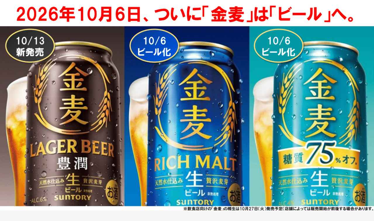 画像: 「金麦は、ビールへ。」3種類のビール