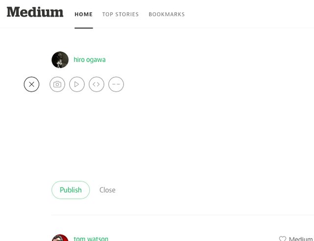 画像: Mediumのエディター