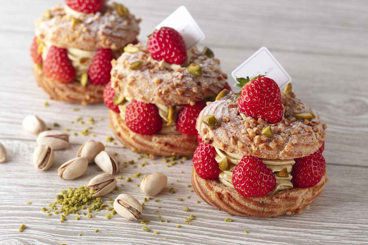 画像: 【お持ち帰り】パリっ子を魅了するお菓子屋さんの限定スイーツ! 「パリブレスト フレーズ エ ピスタッシュ」
