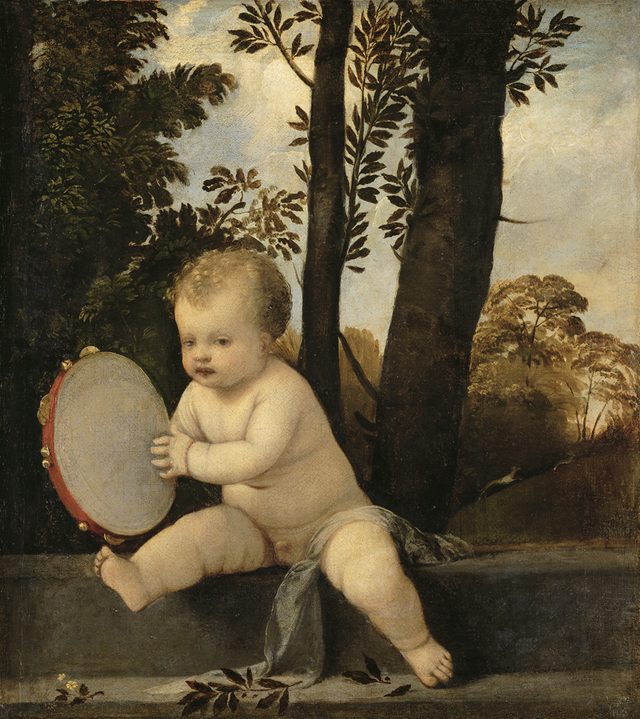 画像: ティツィアーノ・ヴェチェッリオ 《タンバリンを演奏する子ども》 1510-15 年頃 油彩・キャンヴァス