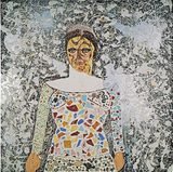 画像: 自画像 1958-59年 塗料、様々なオブジェ(小石、コーヒー豆、陶片 など)/板 141 × 141 × 10 cm ニキ芸術財団、サンティー