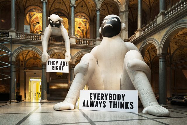 画像: MAK Exhibition View, 2015 STEFAN SAGMEISTER: The Happy Show Everybody Always Thinks They Are Right, 2007. In collaboration with Monika Aichele, Matthias Ernstberger, and Sportogo. MAK Columned Main Hall © MAK/Aslan Kudrnofsky