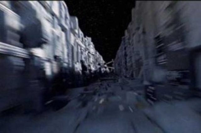 画像: 『スター・ウォーズ』から、デススターへのアタック場面。Xーウィングも背景も意図的にぶれさせています。この手法でスピード感を演出。