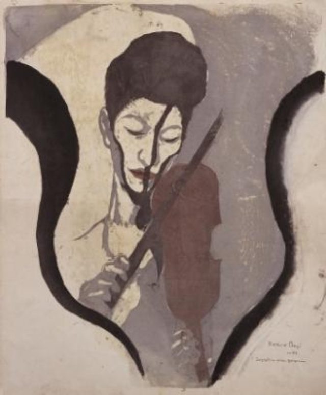 画像: 《あるヴァイオリニストの印象(諏訪根自子像)》1946、木版・紙、東京国立近代美術館
