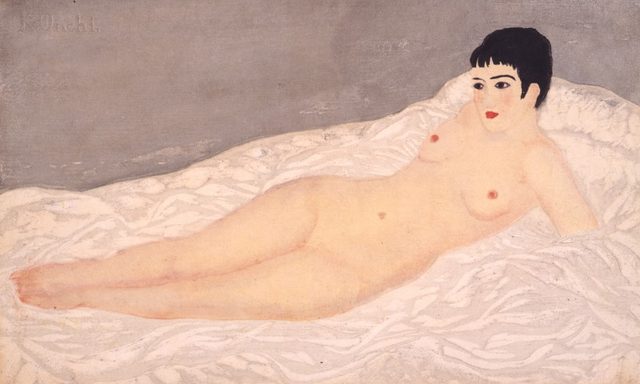 画像: 《裸膚白布》1928、木版・紙、ドゥファミリィ美術館