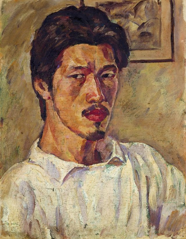 画像: 《自画像(ブルーズ)》1919頃、油彩・キャンバス、東京都現代美術館