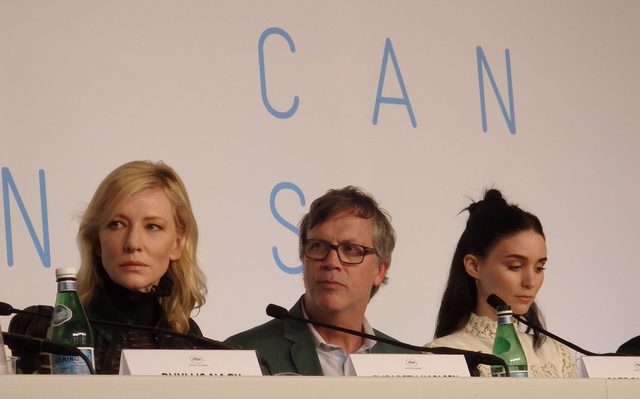 画像: 『キャロル』のカンヌ記者会見(左からケイト・ブランシェット、トッド・ヘインズ監督、ルーニー・マーラ) Photo by Yoko KIKKA