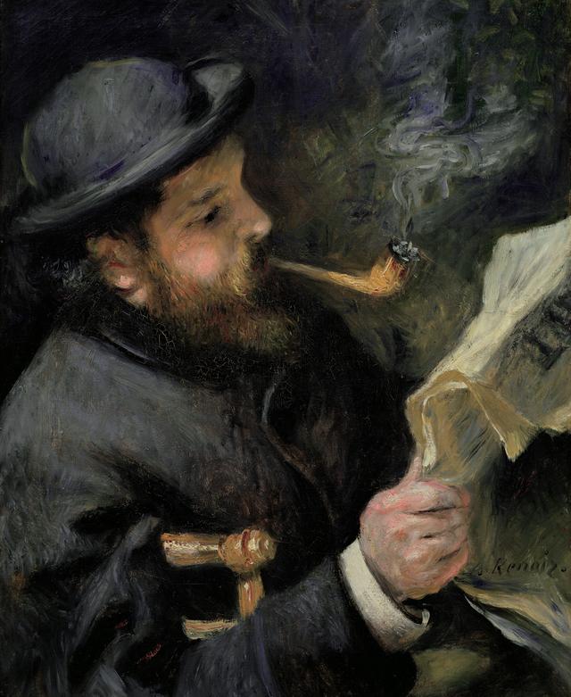 画像: ピエール=オーギュスト・ルノワール 《新聞を読むクロード・モネ》 1873年 Musée Marmottan Monet, Paris © Bridgeman-Giraudon