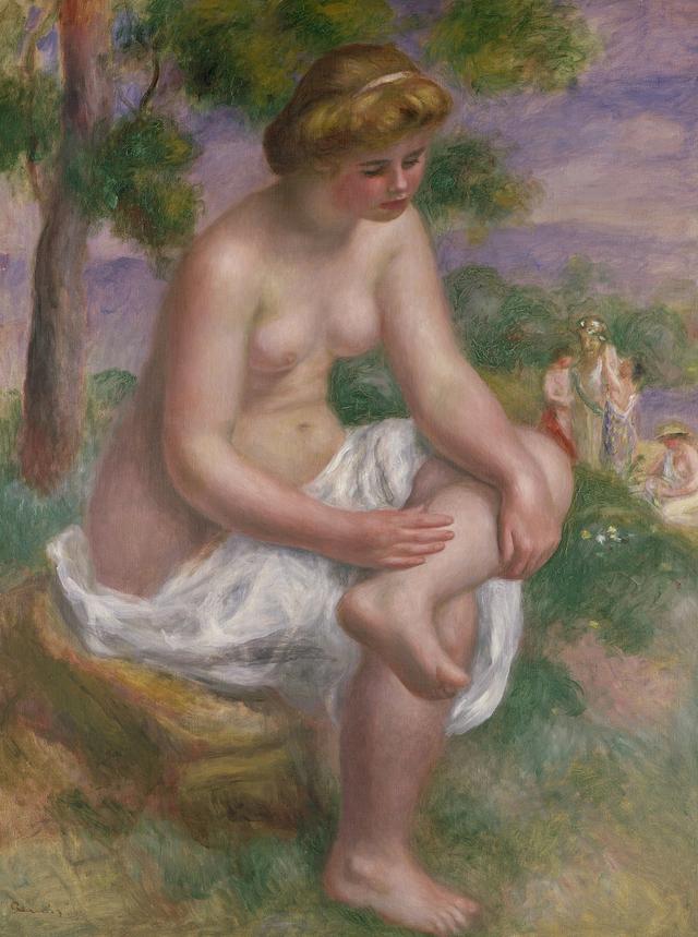 画像: ピエール=オーギュスト・ルノワール 《風景の中の座る浴女 またはエウリディケ》 1895-1900年 油彩・カンヴァス、116.0×89.0cmピカソ美術館 © RMN-Grand Palais (musée Picasso de Paris) / René-Gabriel Ojéda / distributed by AMF