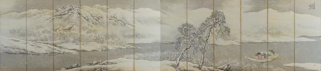 画像: 橋本関雪《山陰訪雪図》1916年