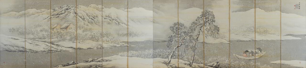 画像: 橋本関雪《山陰訪雪図》1916年