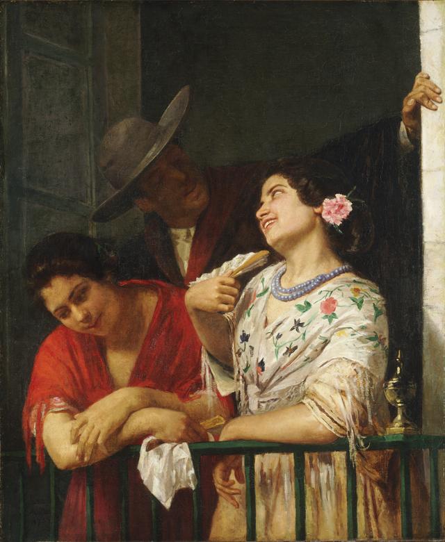 画像: 《バルコニーにて》1873年 油彩、カンヴァス 101.0×54.6cm フィラデルフィア美術館蔵 Courtesy of the Philadelphia Museum of Art, Gift of John G. Johnson for the W. P. Wilstach Collection, 1906