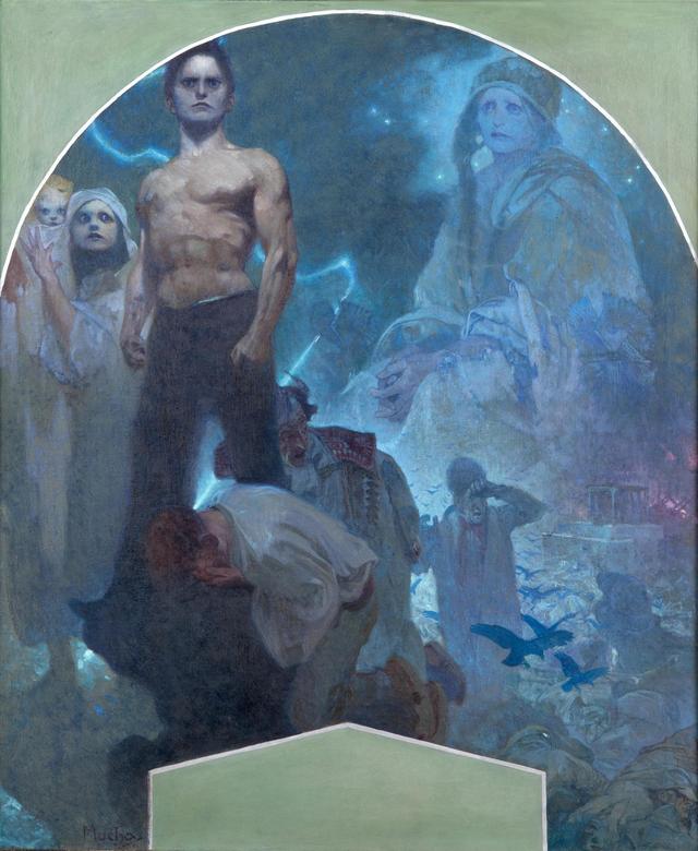 画像: 《自力Ⅱ 犠牲と勇気》プラハ市庁舎壁画(下絵) 1911年 プラハ市立美術館 ©Prague City Gallery