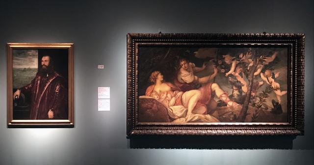 画像: 左:ティントレットと工房《ヴェネツィア提督の肖像》1570年代、油彩/カンヴァス、フィレンツェ、ウフィツィ美術館 右:ヤコポ・ティントレット(本名ヤコポ・ロブスティ)《ディアナとエンディミオン(もしくはウェヌスとアド ニス》1543-44年、油彩/カンヴァス、フィレンツェ、ウフィツィ美術館 photo©cinefil