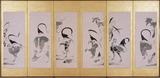 画像: 群鶏蔬菜図押絵貼屏風 六曲一双(左隻)