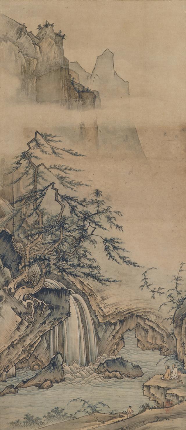 画像: 長吉 観瀑図