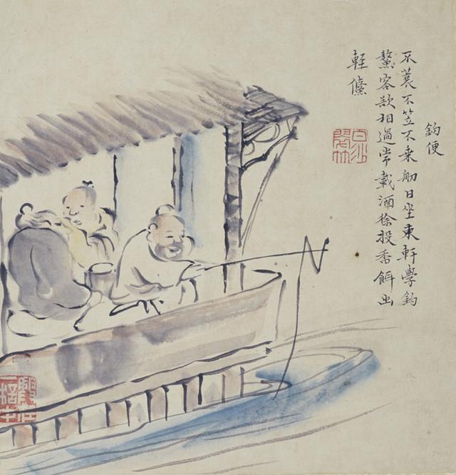 画像: 十時梅厓-釣便図