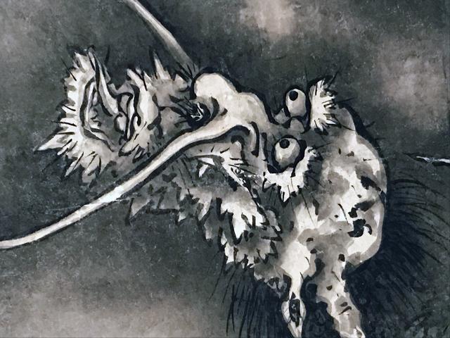 画像: 雪村周継《《龍虎図屏風》部分 根津美術館蔵 ちょっとおとぼけな表情の龍。 photo©cinefil