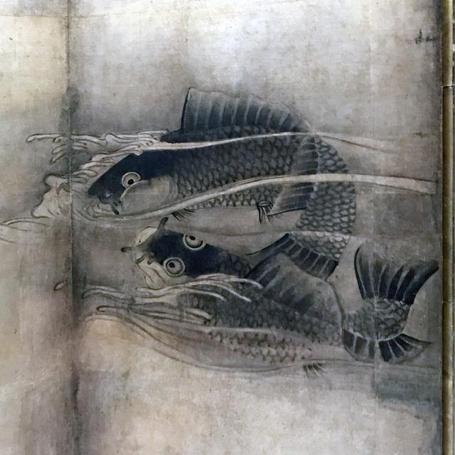 画像: 雪村周継《花鳥図屏風》部分 ミネアポリス美術館蔵 波頭の表現の不思議なこと! photo©cinefil