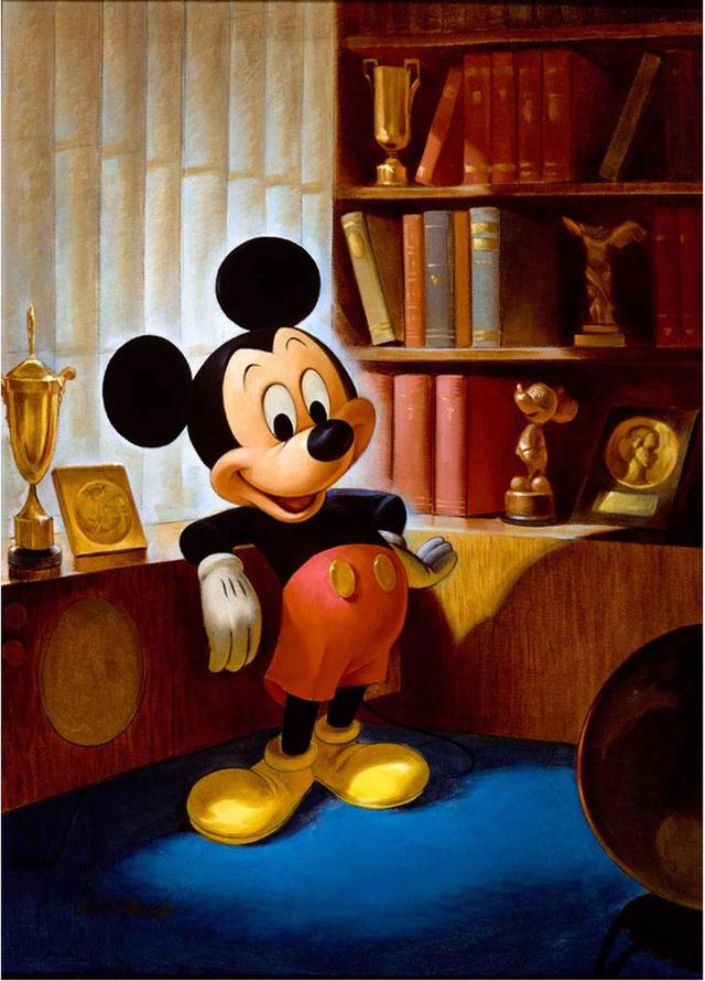 画像: ジョン・ヘンチ画 ミッキーマウスのポートレート(1953 年) ©Disney