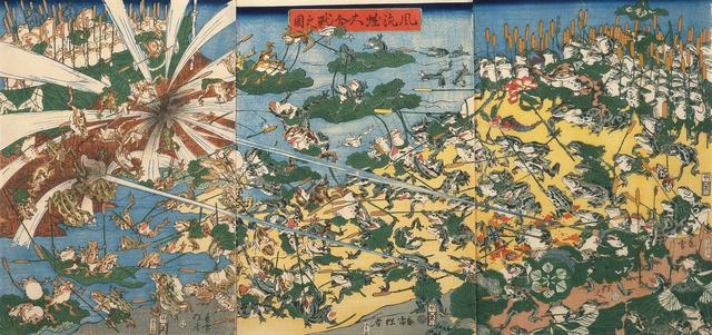 画像: 河鍋暁斎「風流蛙大合戦之図」 河鍋暁斎記念美術館蔵(展示期間:5月29日~6月10日)