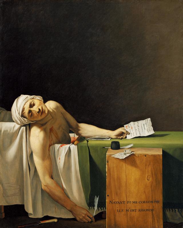 画像: ジャック=ルイ・ダヴィッドと工房 《マラーの死》 1794年頃 Photo © RMN-Grand Palais (musée du Louvre) / Martine Beck-Coppola /distributed by AMF-DNPartcom