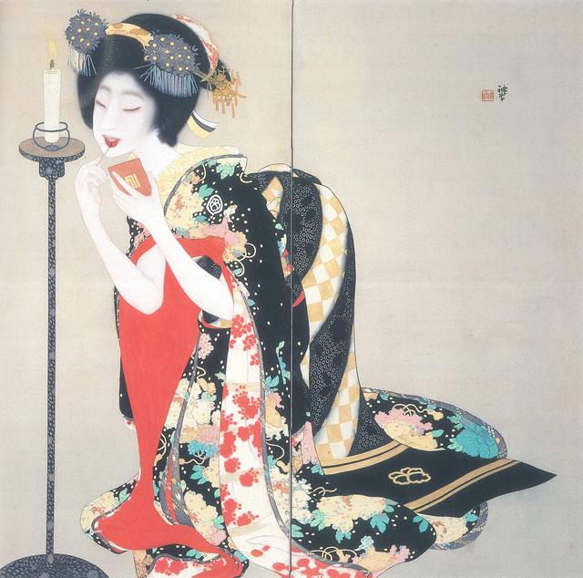 画像: 岡本神草《口紅》大正7年(1918) 京都市立芸術大学芸術資料館蔵