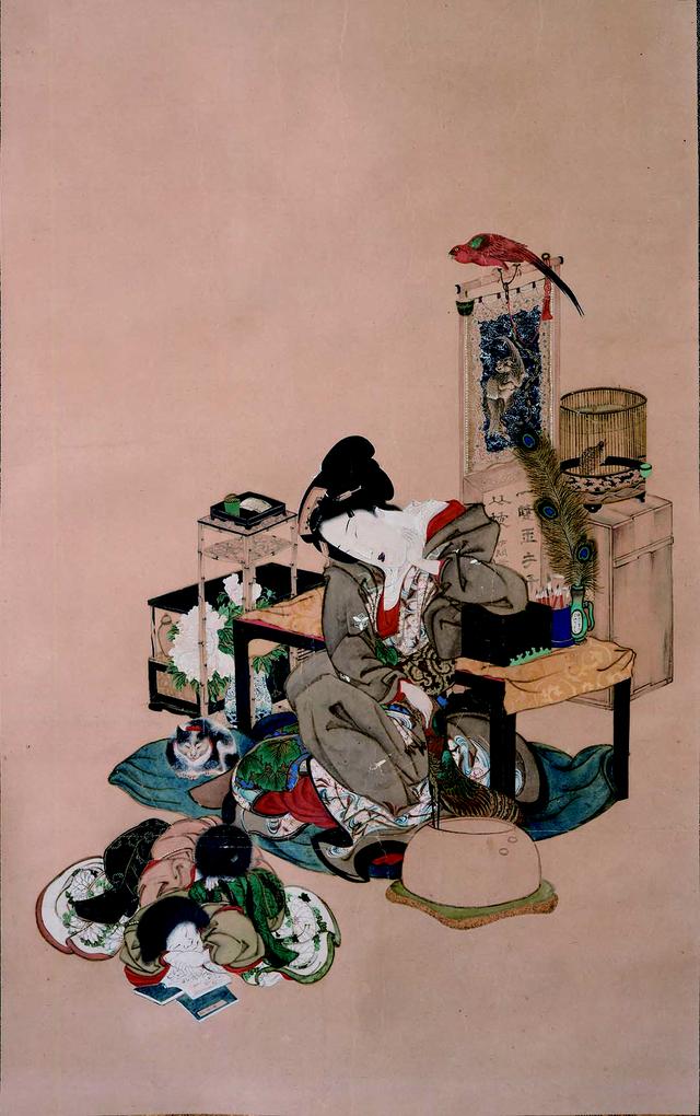 画像: としか《見立 四睡図》江戸時代、1844(天保15)年 Fenollosa-Weld Collection, 11.4638 Photograph © Museum of Fine Arts, Boston