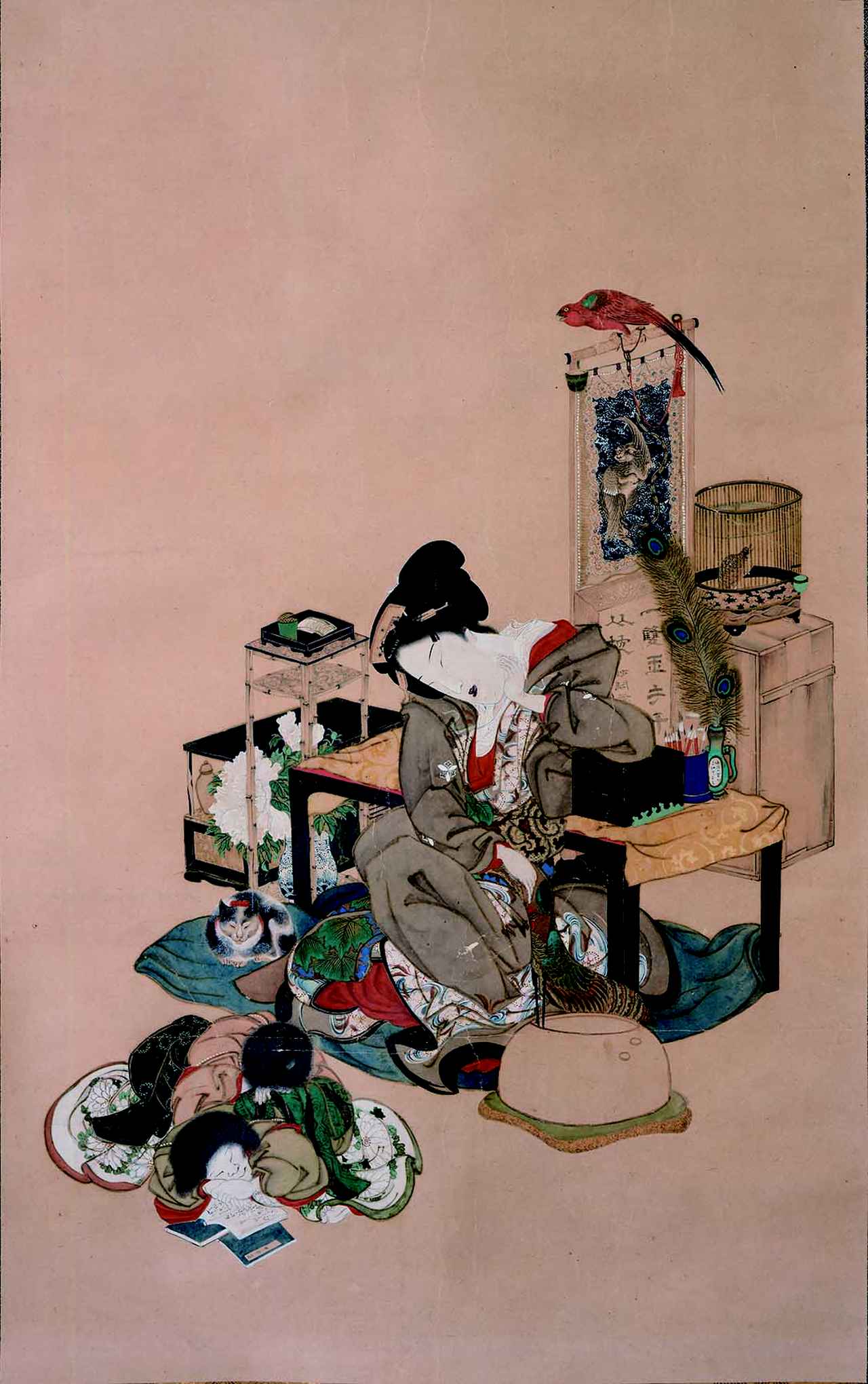 画像: としか《見立 四睡図》江戸時代、1844(天保15)年 Fenollosa-Weld Collection, 11.4638 Photograph © Museum of Fine Arts, Boston