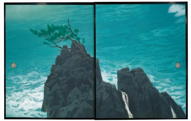 画像: 唐招提寺御影堂障壁画のうち《濤声》(部分)東山魁夷 1975年 襖、紙本彩色 178.4×279.0cm 唐招提寺蔵