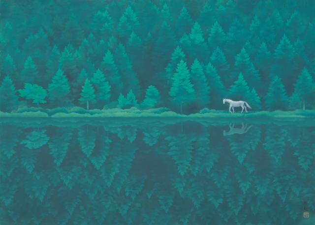 画像: 《緑響く》東山魁夷 1982年 額装、紙本彩色 84.0×116.0cm 長野県信濃美術館 東山魁夷館蔵